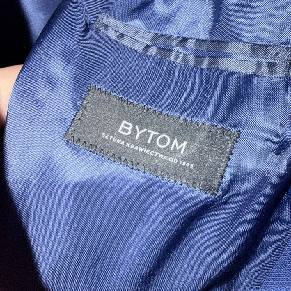ZIGNONE FABRIC BYTOM Blazer‎ Royal BLUE STRETCH WOOL Made In Italy Mens Medium